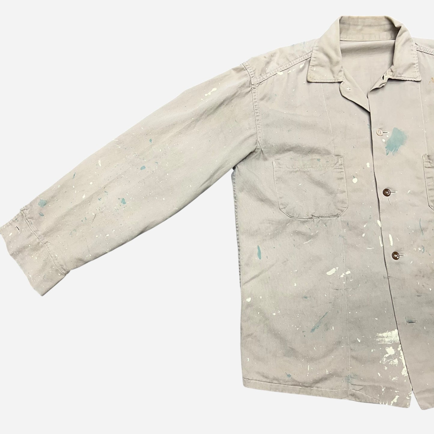 1960s Paint splatter cotton work shirt (M/L)