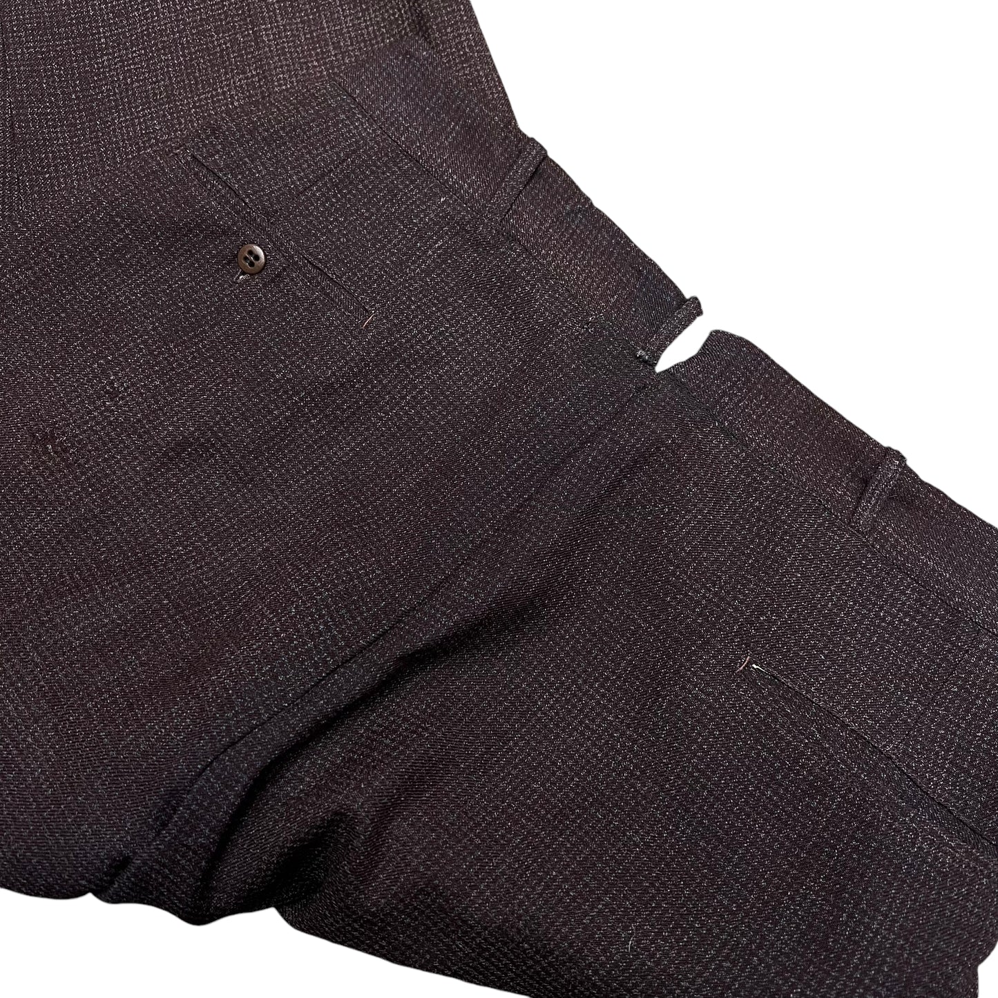 1930s NRA brown faded cotton/wool blend fleck pattern pants (34w)