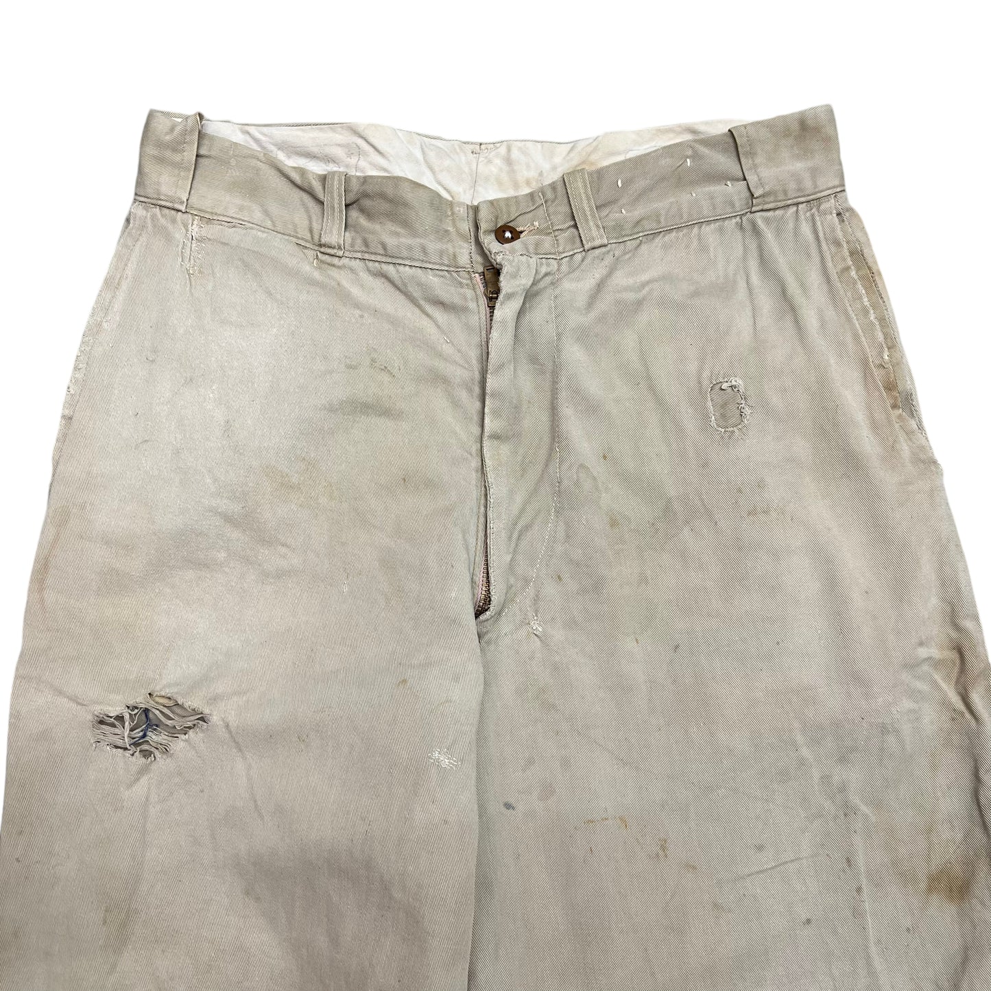 1950s Khaki sail cloth work chino pants (32w)