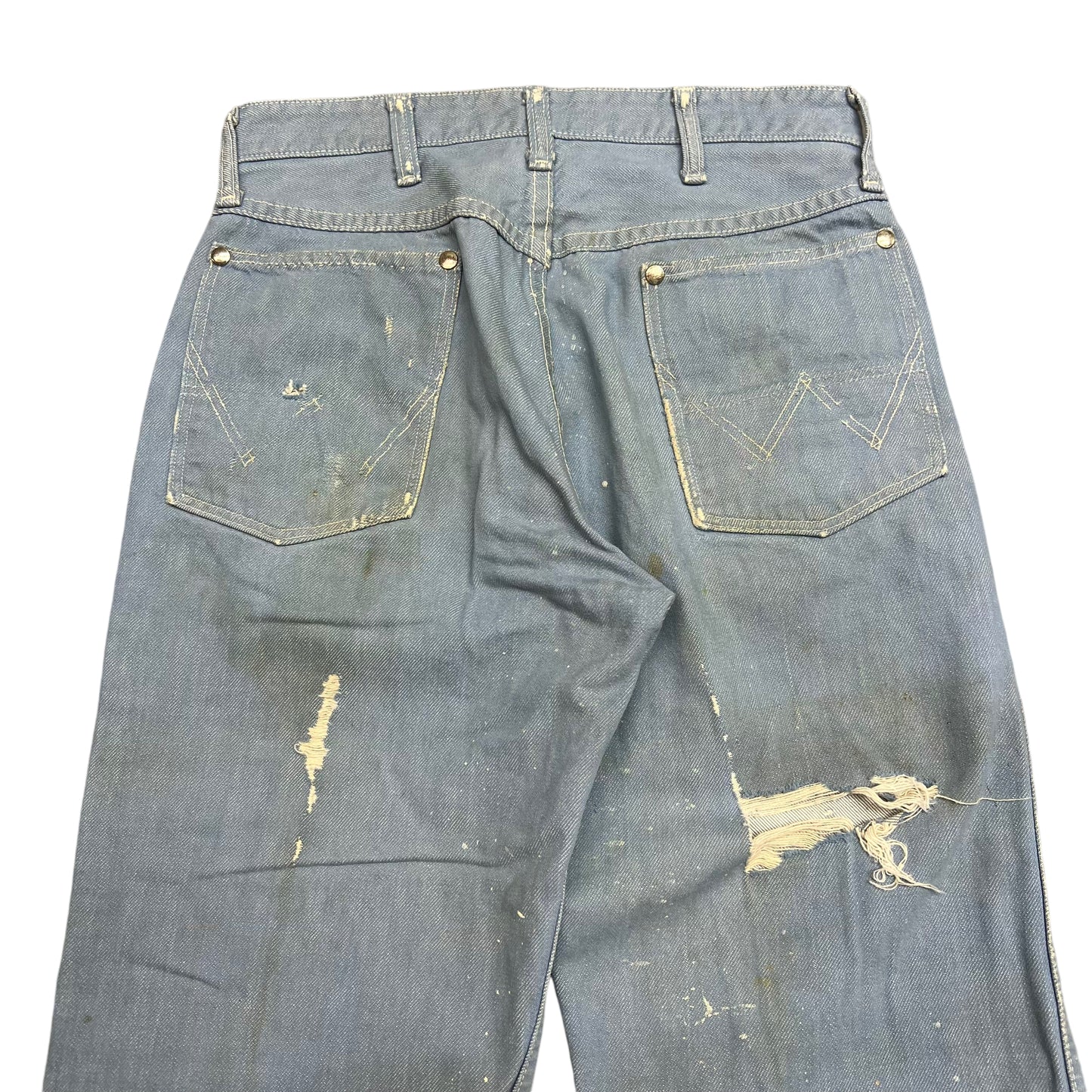 1950s Wrangler Blue Bell light blue denim repaired (28w)