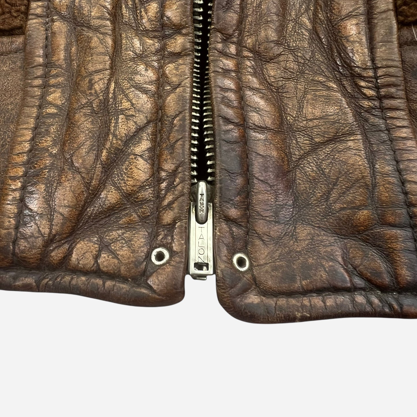 1930s Brown grizzly leather jacket (M)