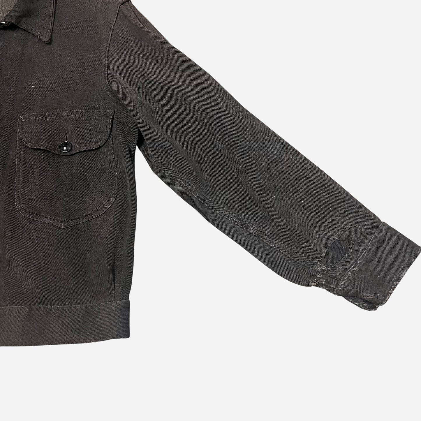 1950s Black/gray Lee cotton whipcord boxy work jacket (M/L)