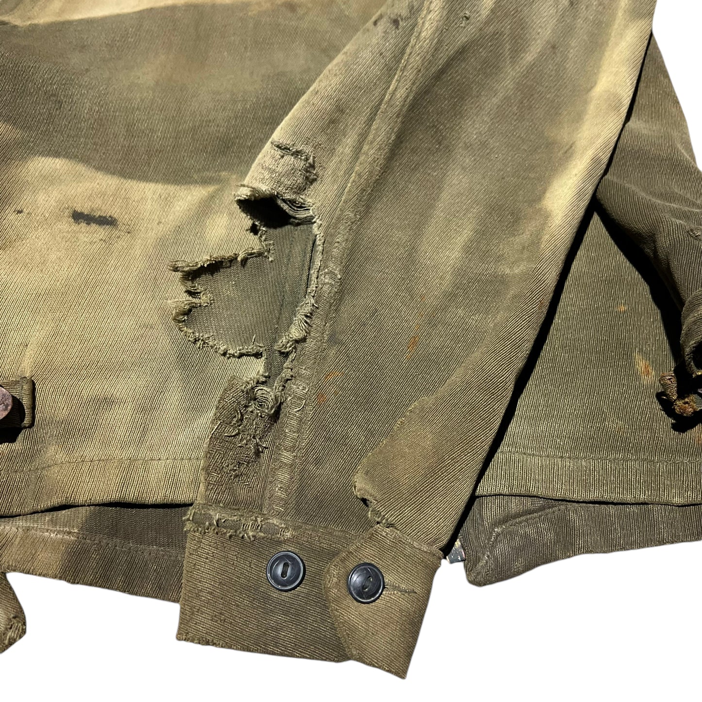 1940s N&W Turner Togs green sun faded whipcord jacket (S)