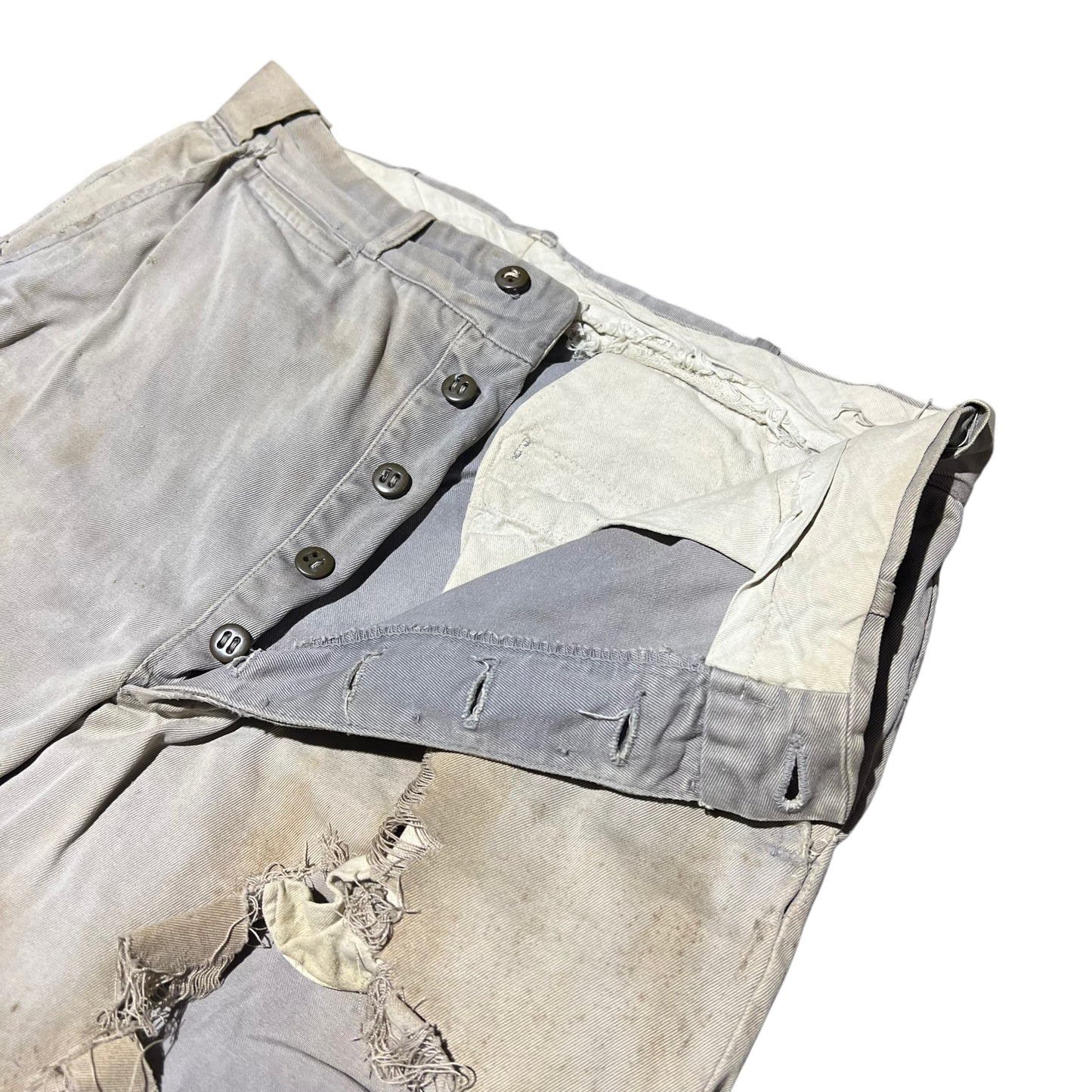 1950s Grey button fly chino work pants (30w)