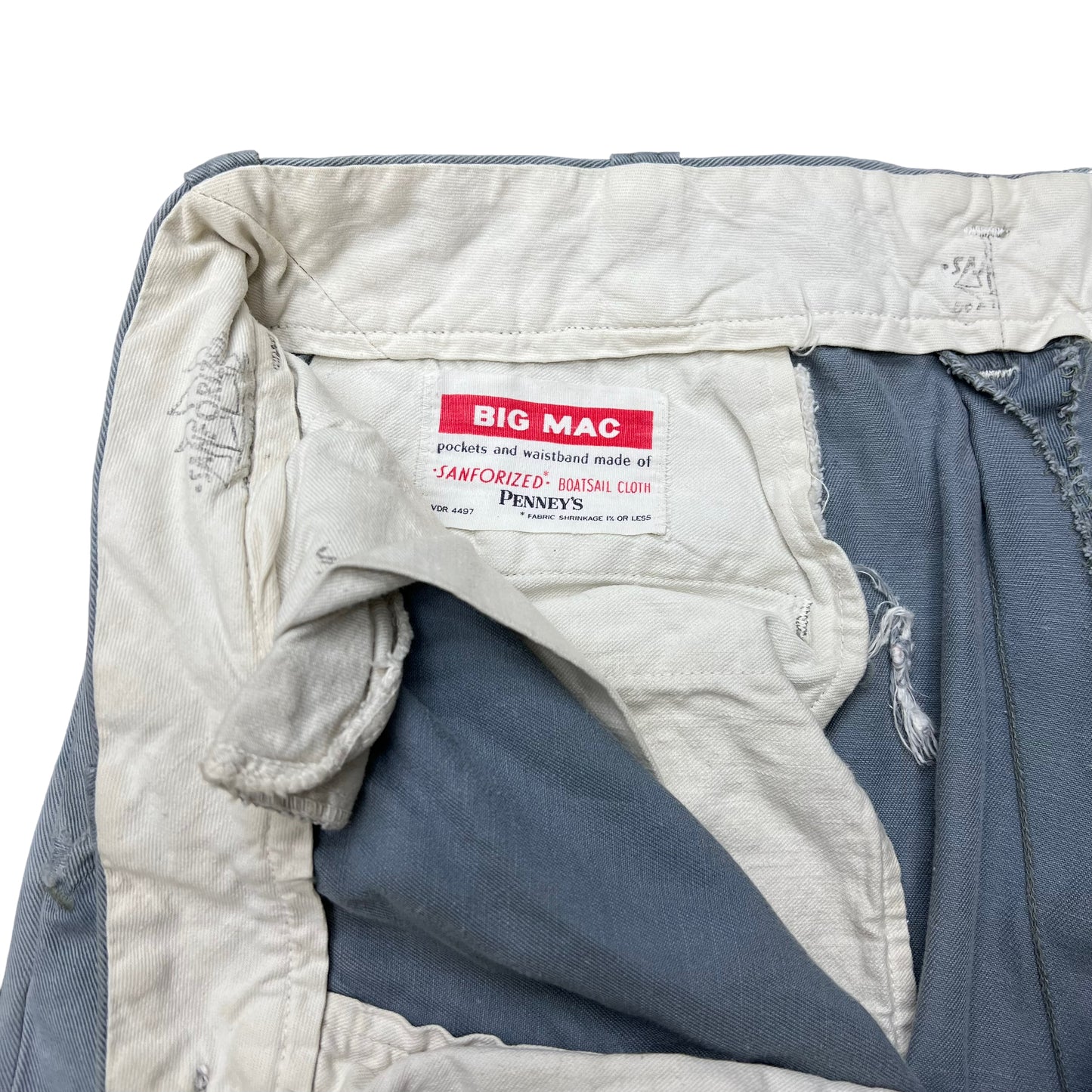1950s Blue Big Mac sail cloth cotton work pants (30w)