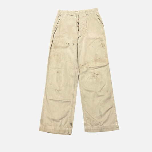 1940s WWII US Army repaired khaki chinos (27w)