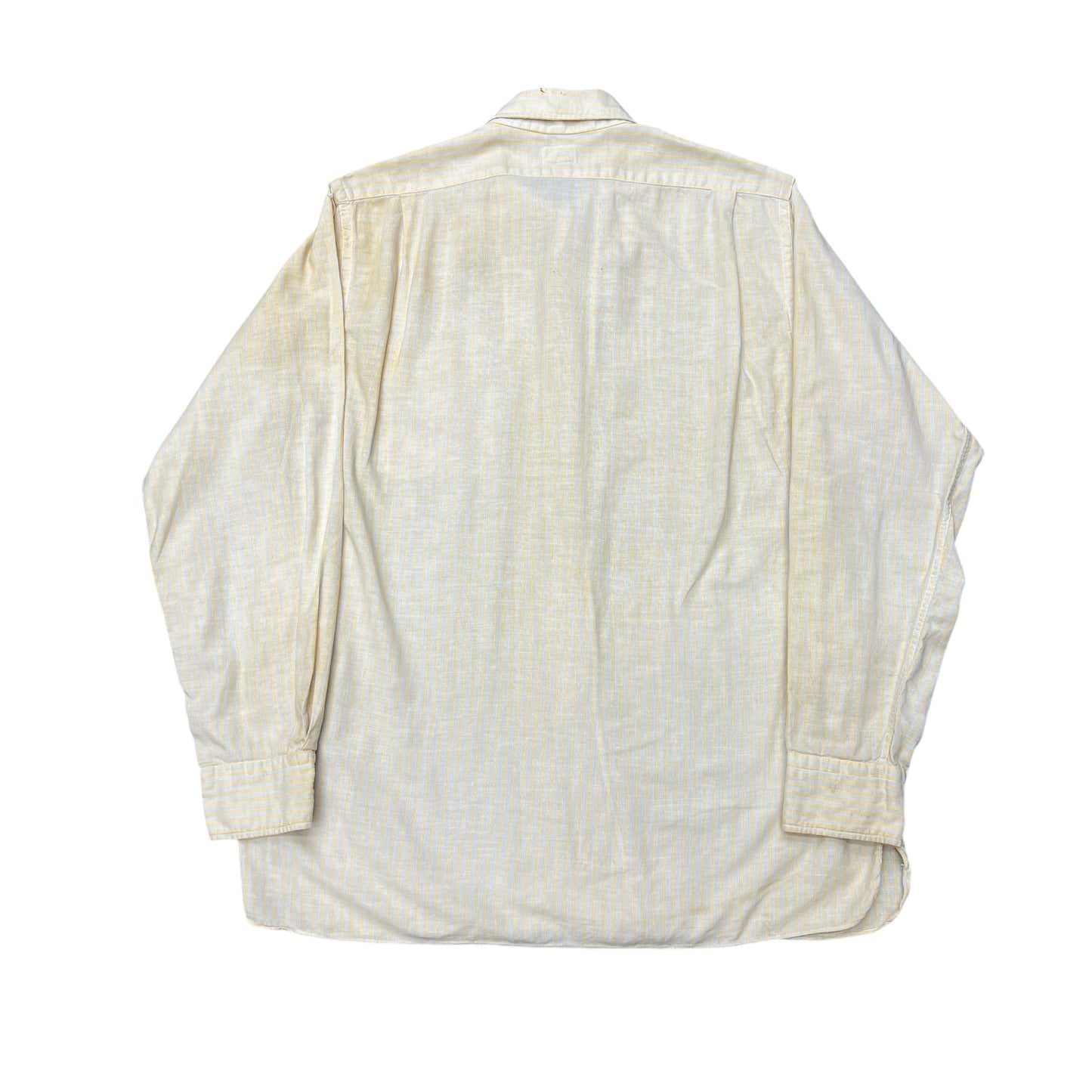 1940s Yellow striped button down collared shirt (M)