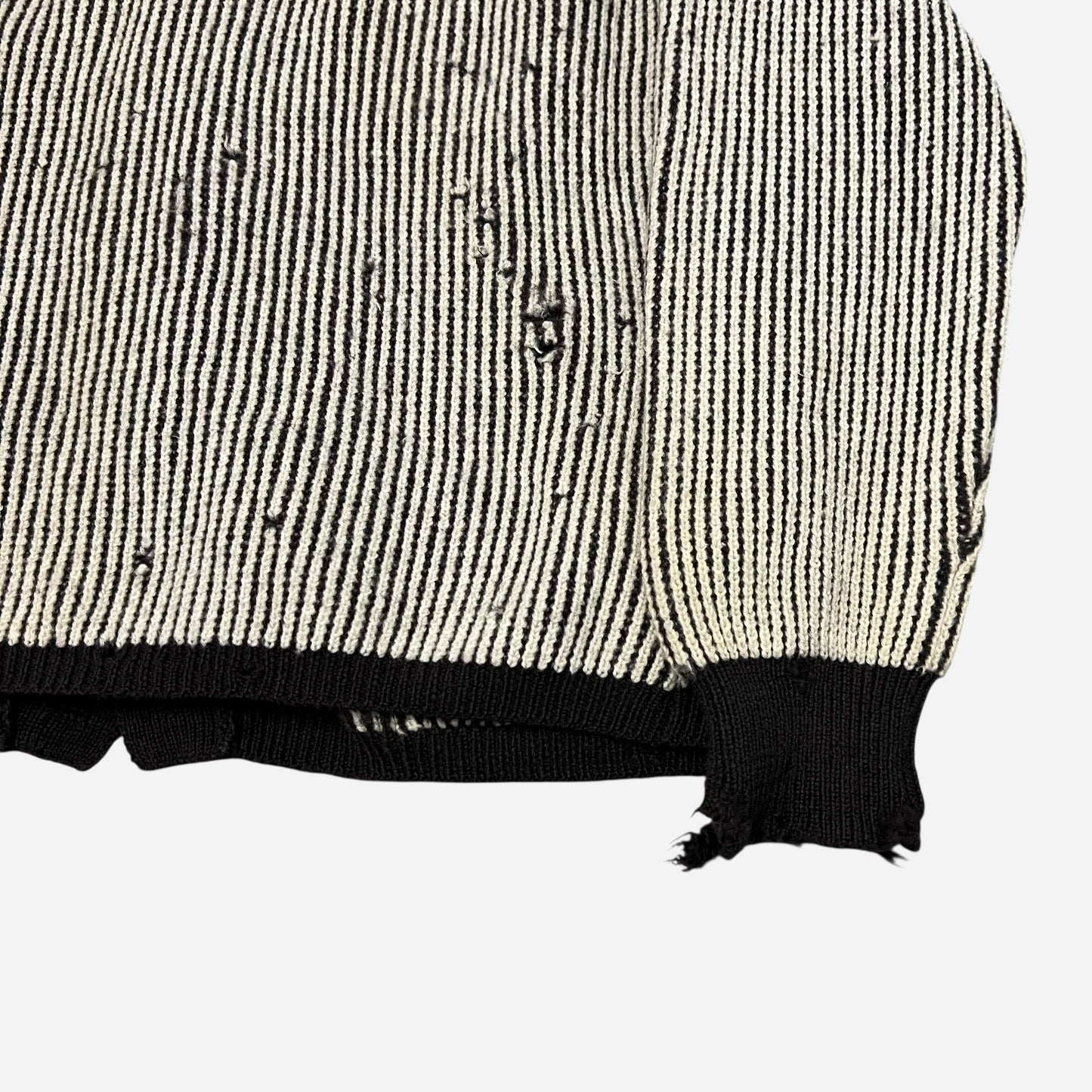 1940s Brown/cream ribbed soft wool cardigan (L/XL)