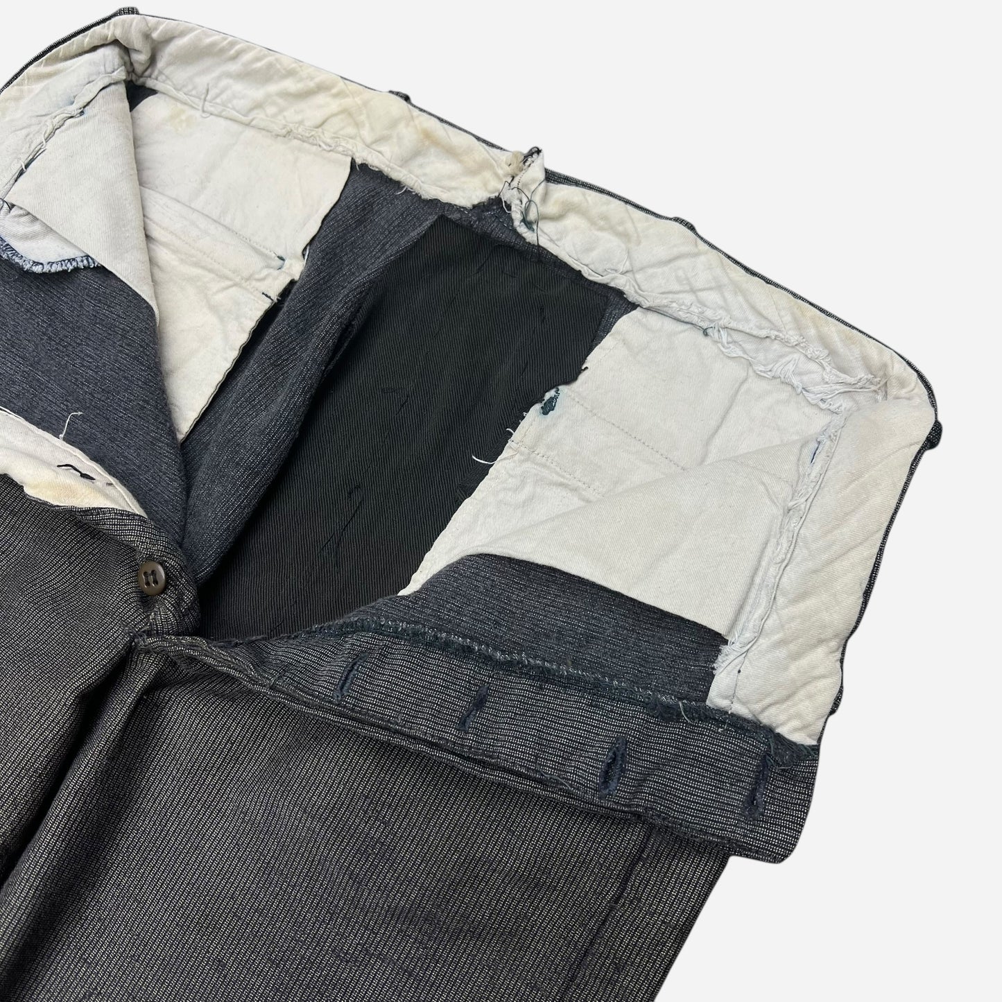 1940s Stifel moleskin salt and pepper button fly work pants (32w)