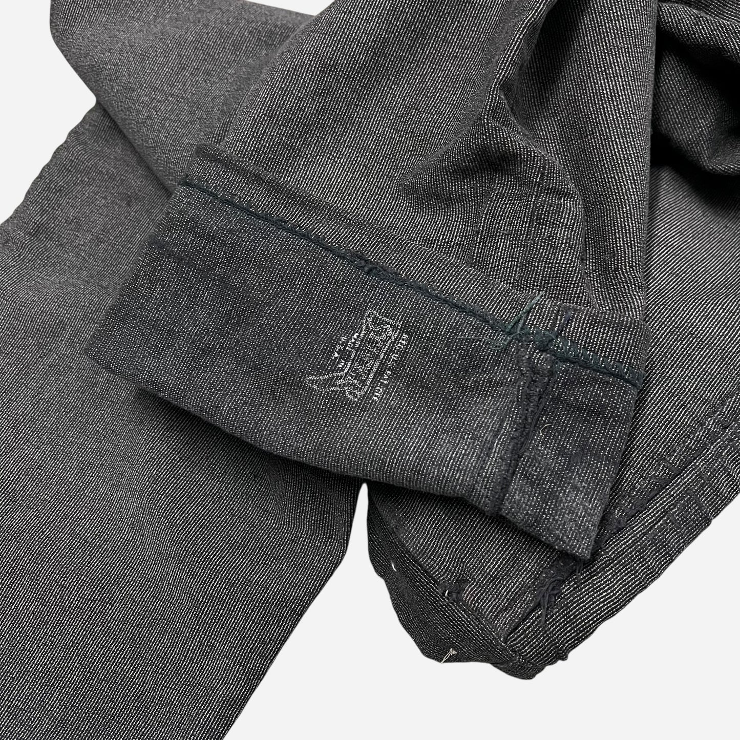 1940s Stifel moleskin salt and pepper repaired work pants (33w)