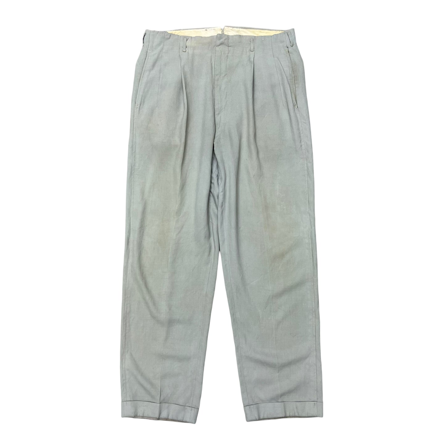 1940s Mint green gabardine shark skin trousers (36w)