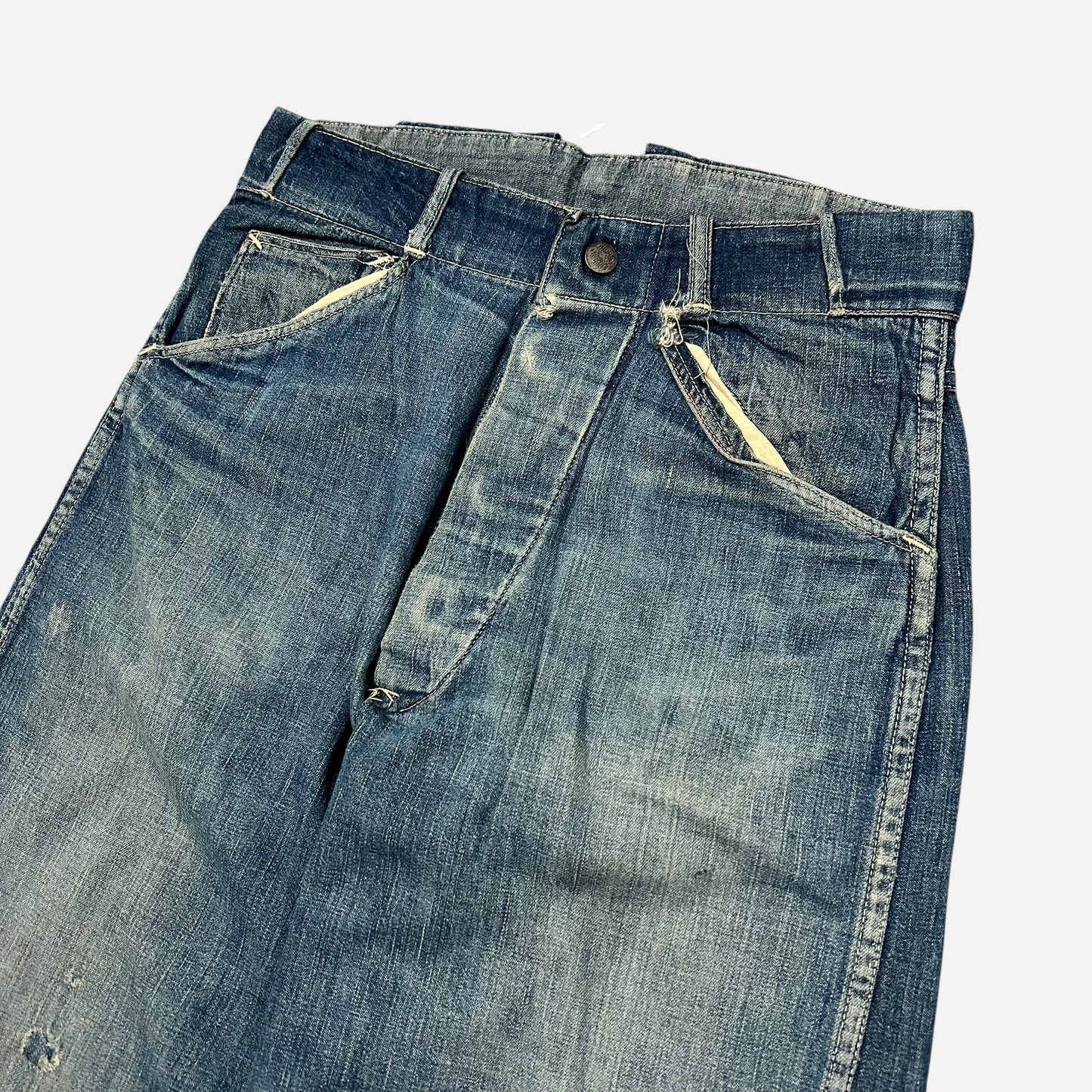 1940s The Big Favorite donut button fly lace back dark wash jeans (28w)