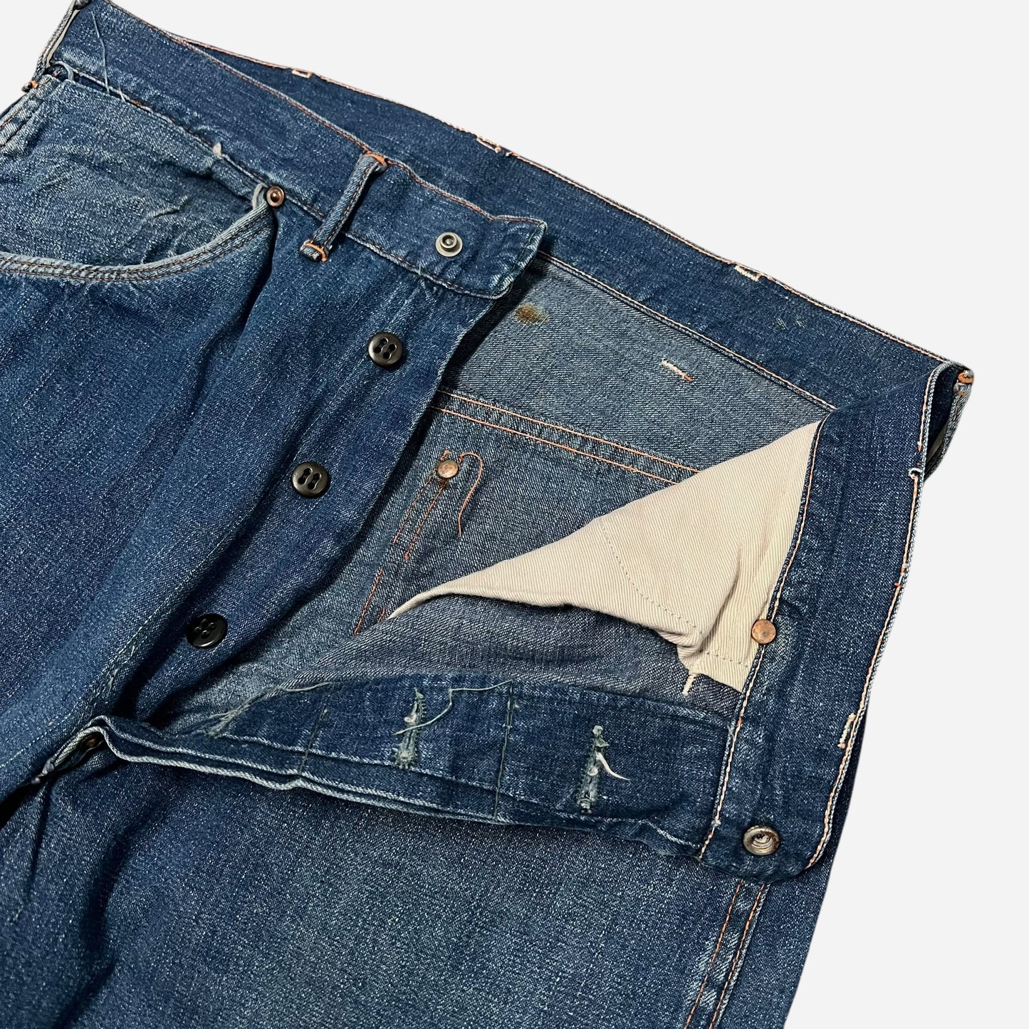 1940s Crotch rivet button fly jeans (32w)