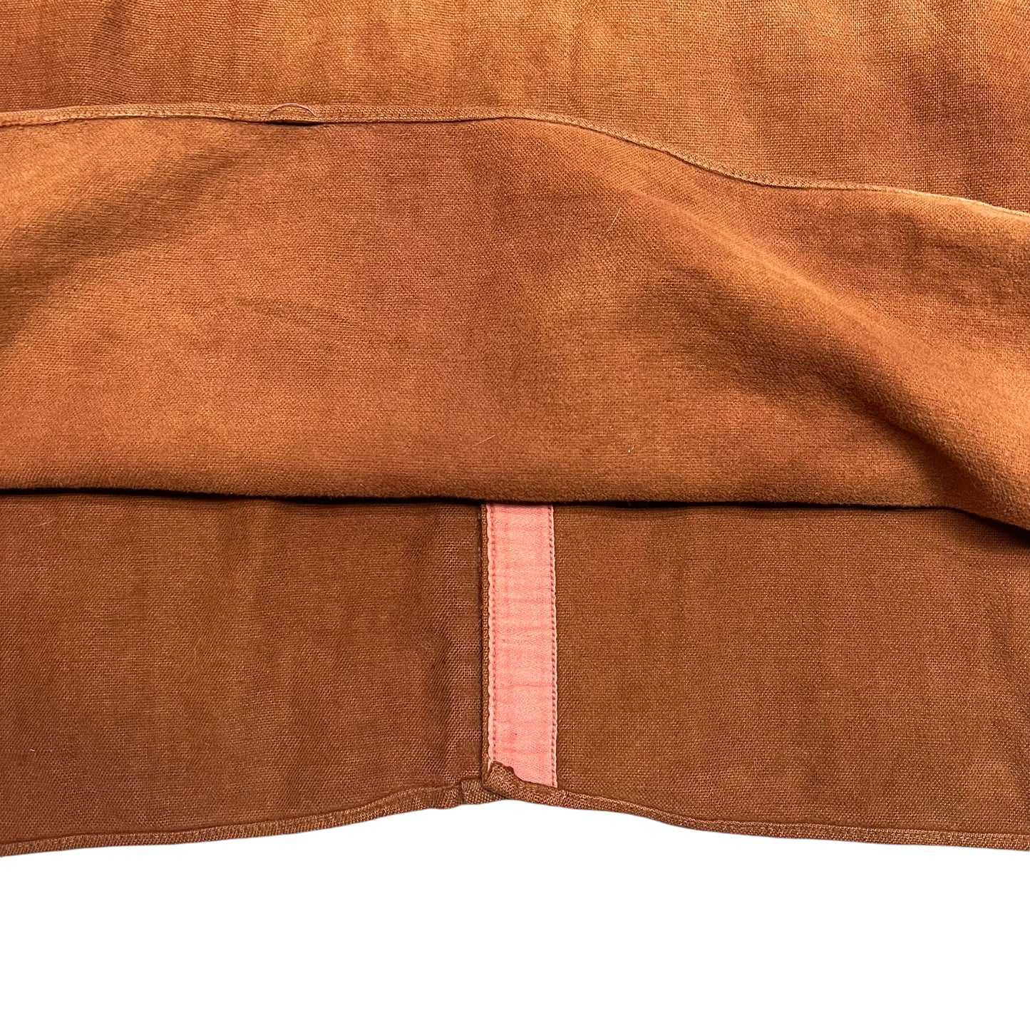 1930s J.C. Penney orange suede moleskin work shirt flannel (XL)