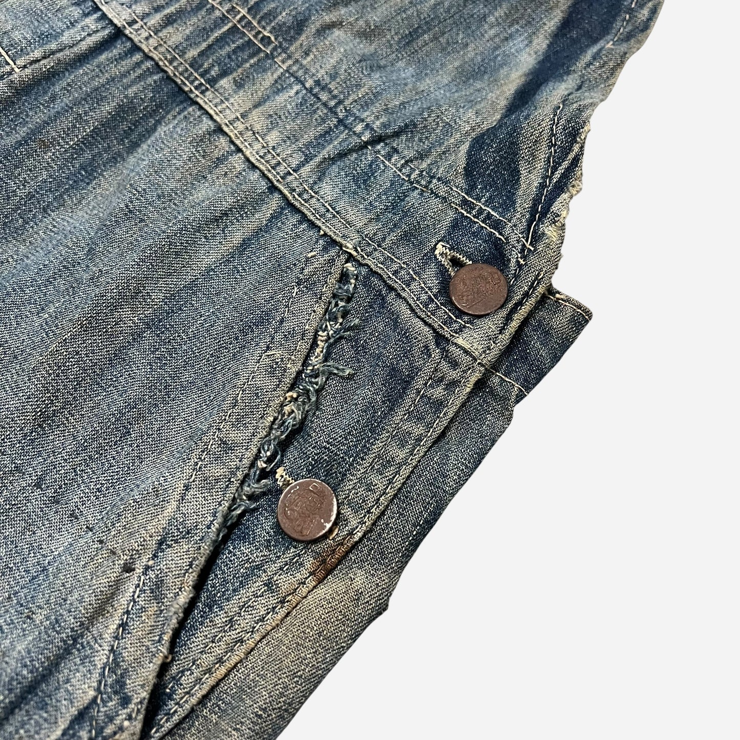 1920s Train button overalls “triple stitch seam” (36w)
