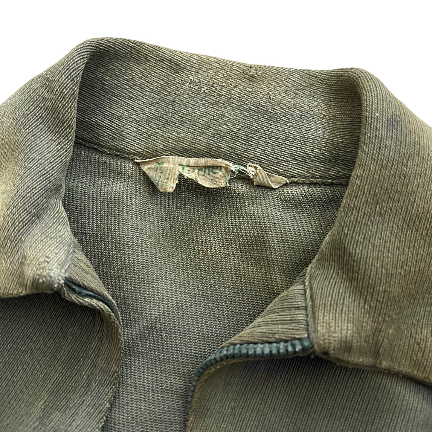 1940s N&W Turner Togs green sun faded whipcord jacket (S)
