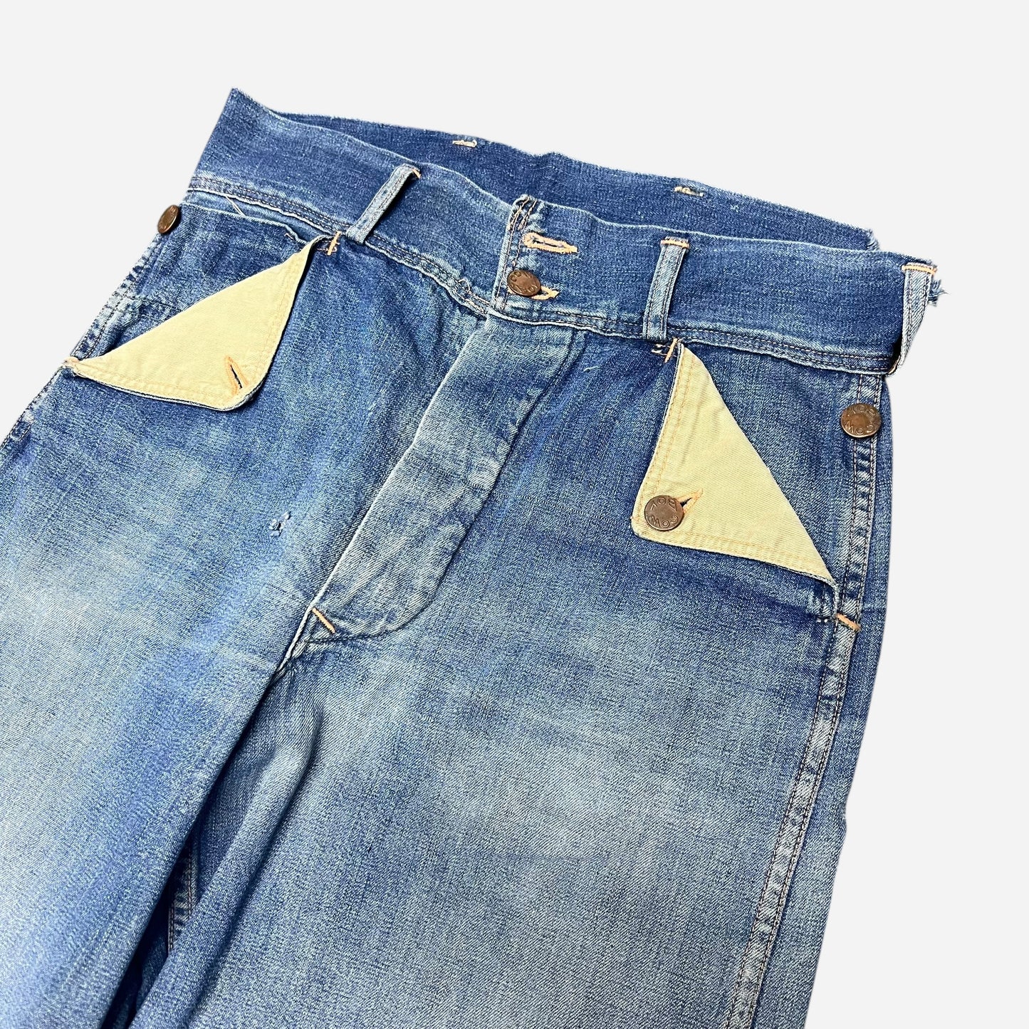 1940s Cowboy brand mule flap denim jeans (28w)