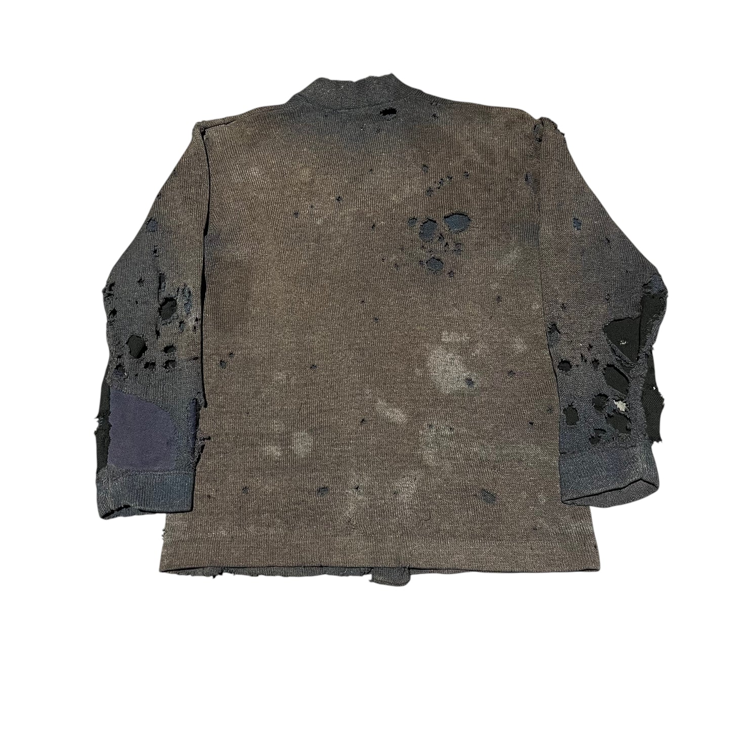 1920s Distressed blue faded wool cardigan (M)
