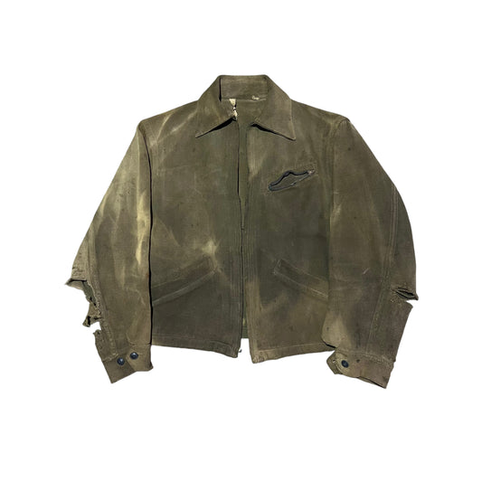 1940s N&W Turner Togs green sun faded whipcord jacket (S)