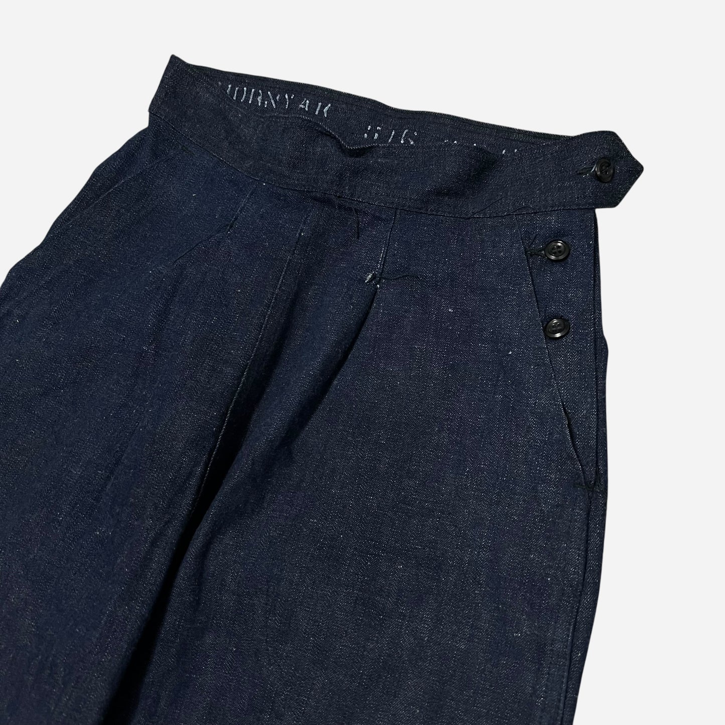1940s WWII USN WAVES women’s no wash buckle back jeans (26w)