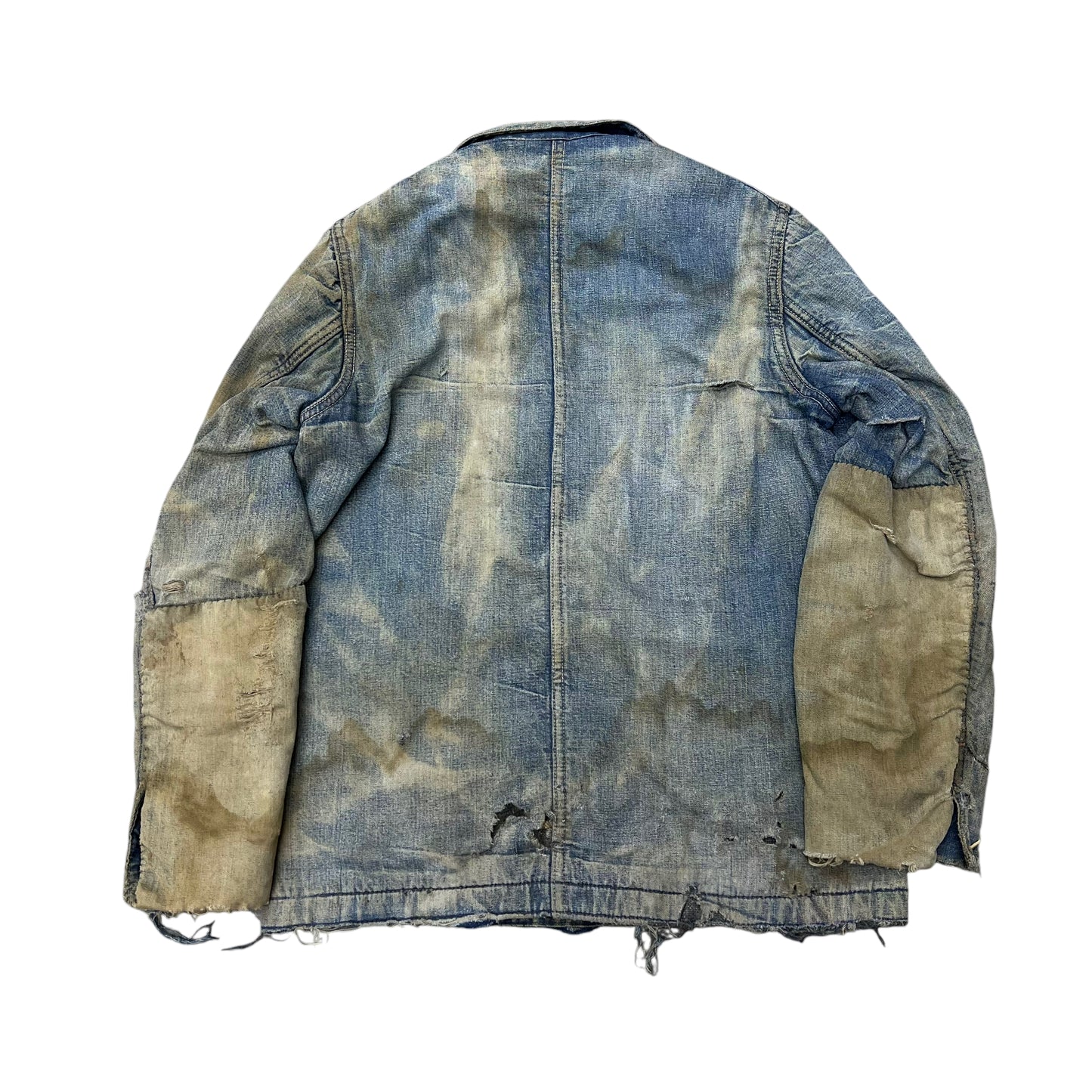 1940s Unbranded wartime denim chore coat wood button (M)