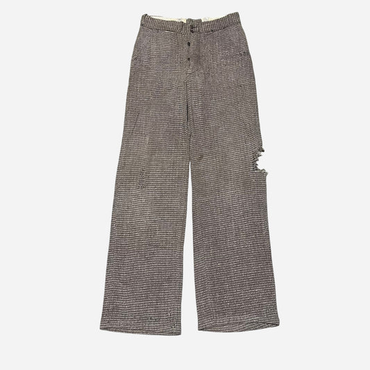 1930s Brown pattern cotton/wool blend double button pants (28w)