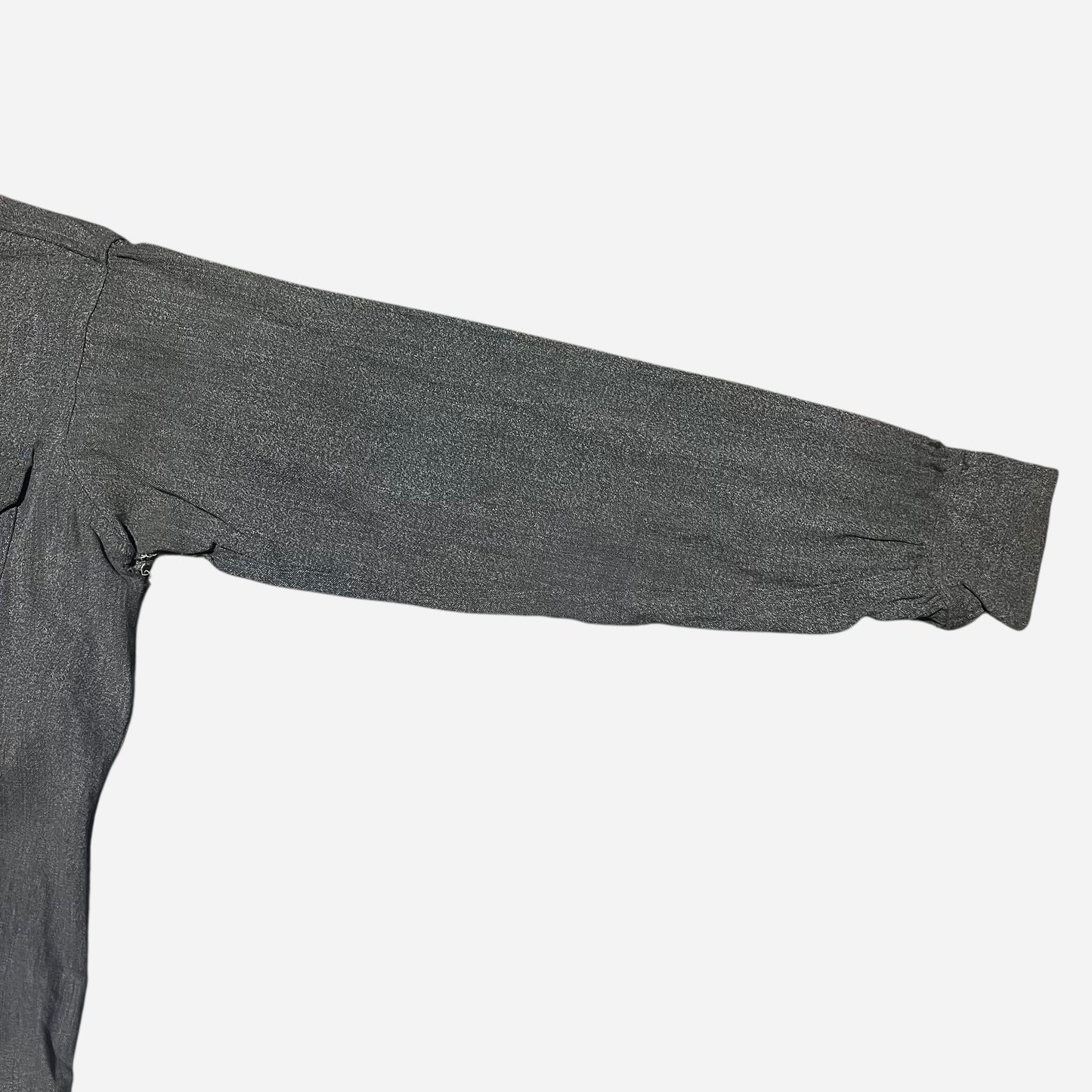 1940s Pioneer salt and pepper half zip chambray shirt (L)
