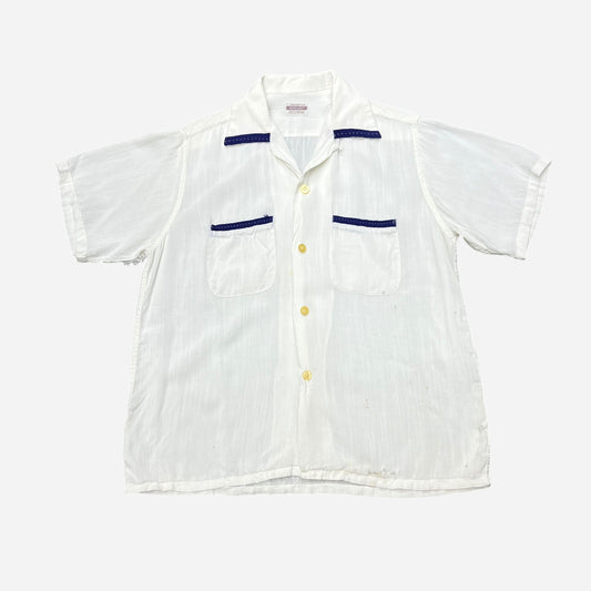 1950s Penneys Topflight rayon/cotton loop collar shirt (M)