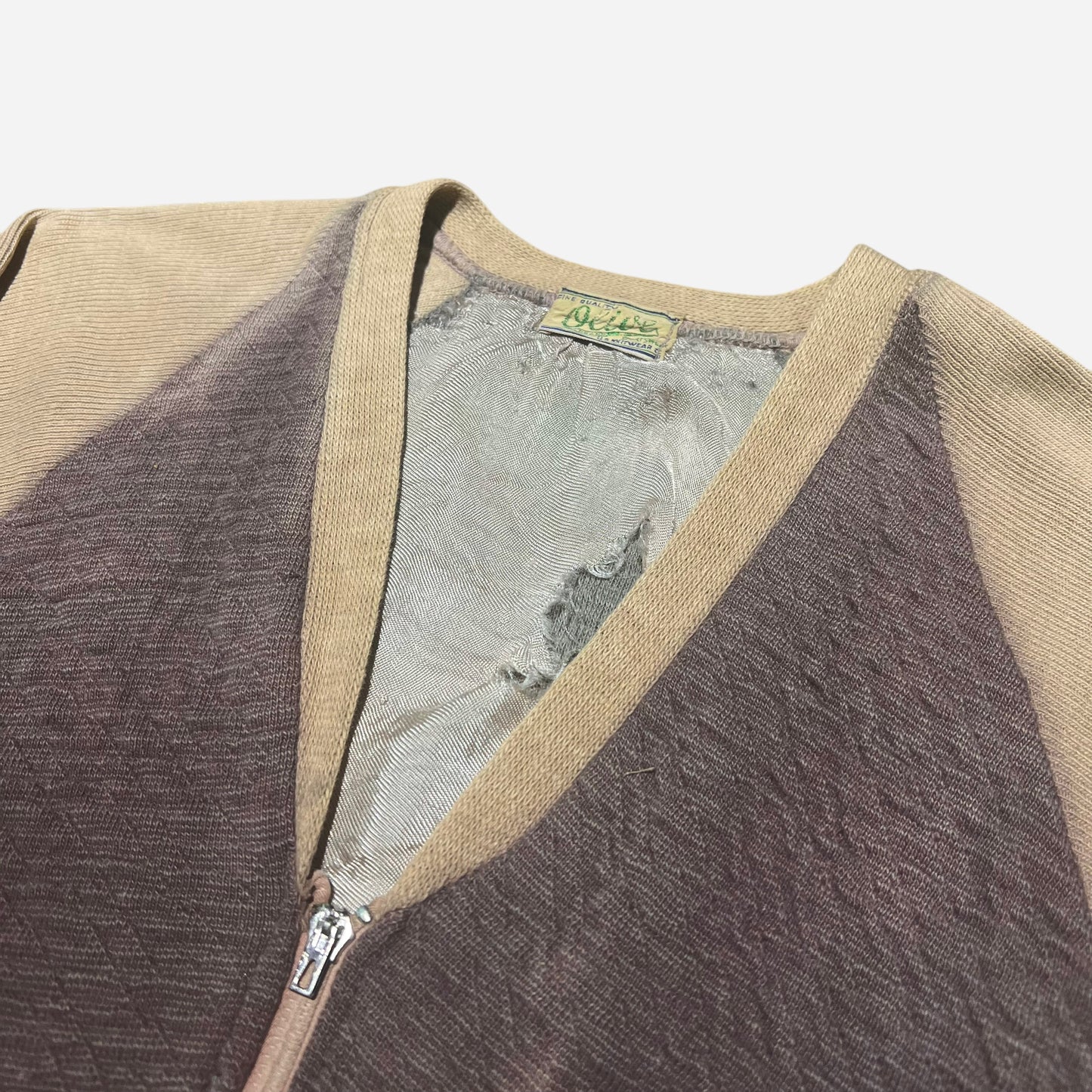 1930s Sun faded cotton zip up cardigan (S/M)