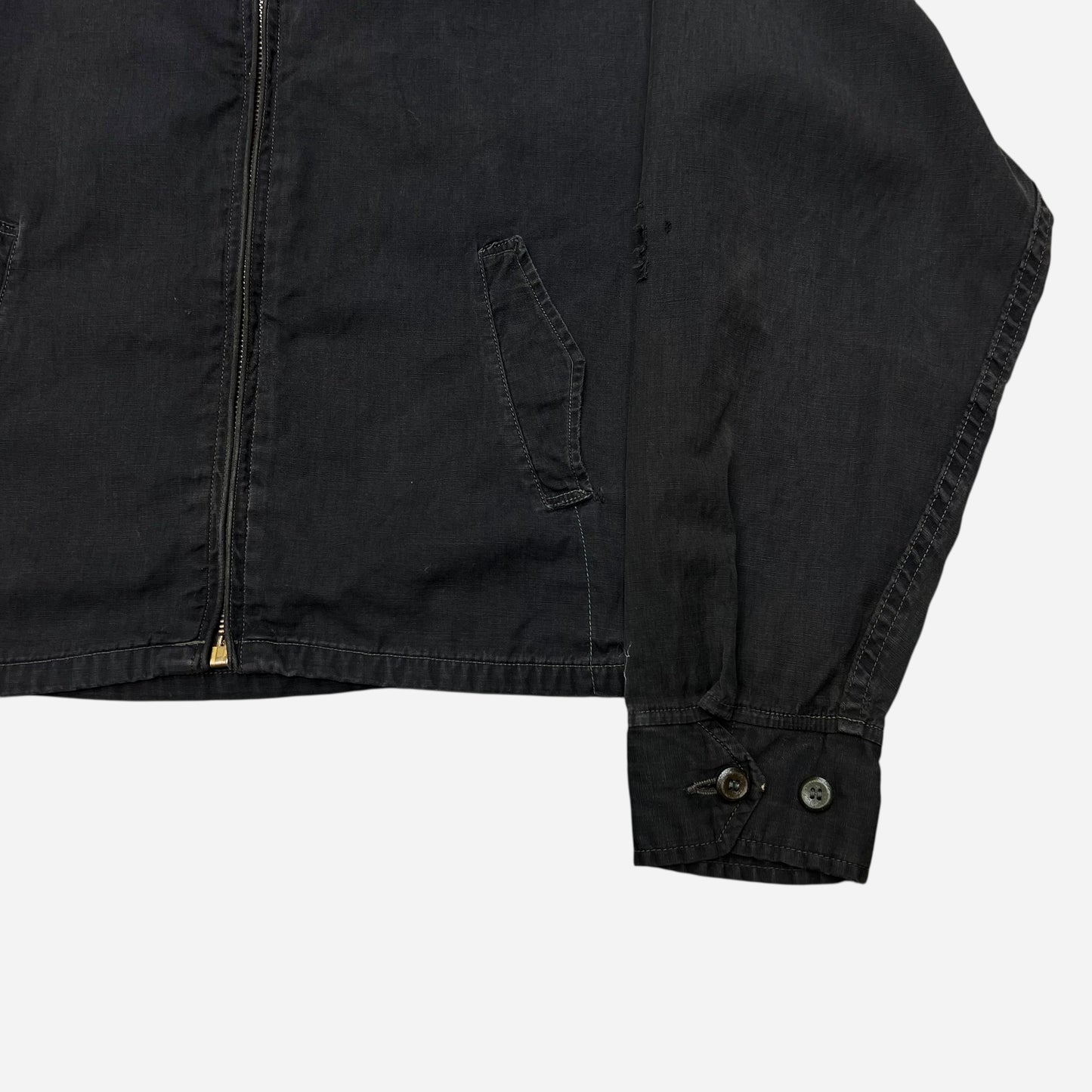 1950s Black cotton light weight boxy jacket (S/M)