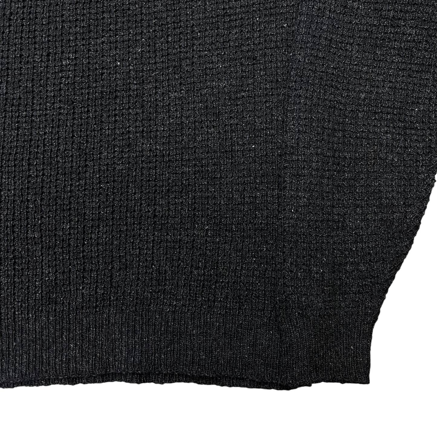 1950s Black fisherman knit v neck sweater (M)