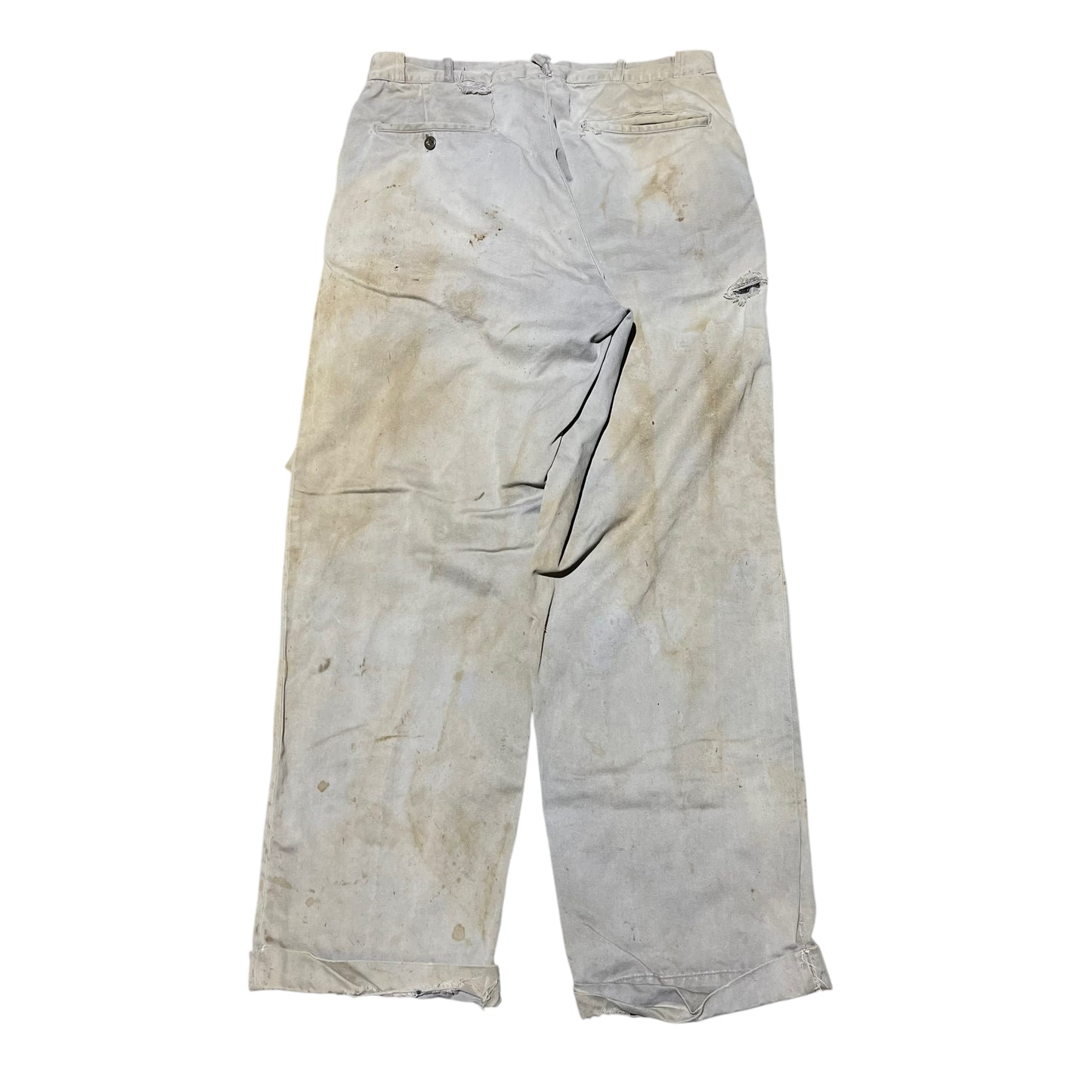 1950s Grey button fly chino work pants (30w)