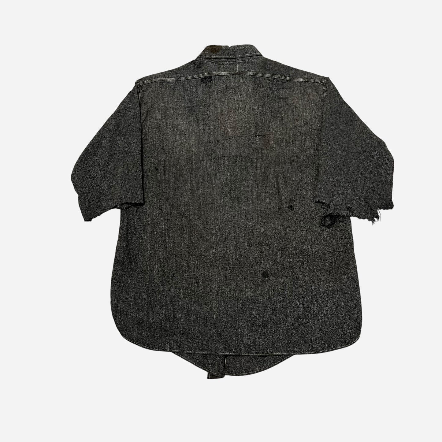 1930s Salt and pepper chambray shirt (L)