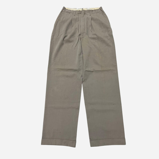 1940s Brown gabardine pleated pants (29w)