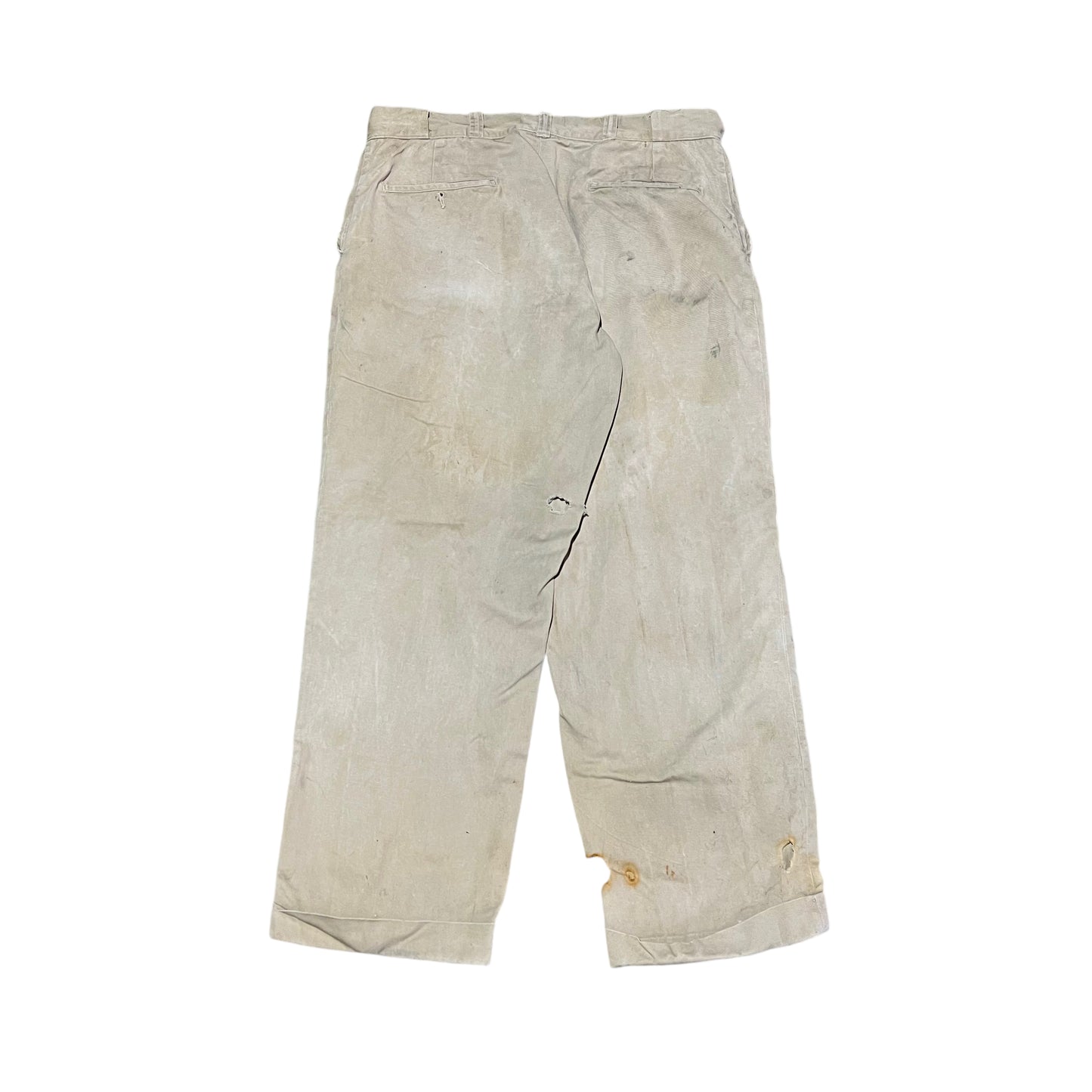 1950s As-is sail cloth khaki chino work pants (34w)