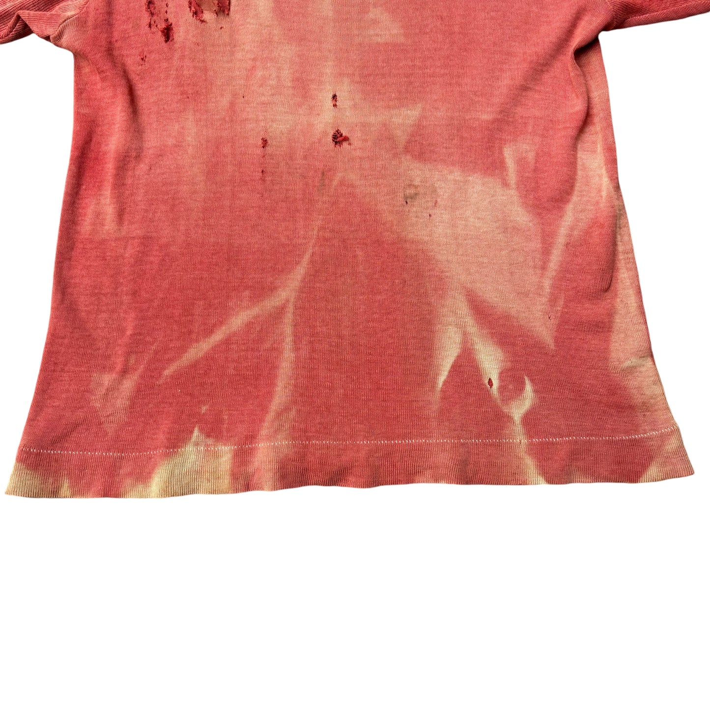 1950s Red sun faded ribbed cotton t shirt (M)