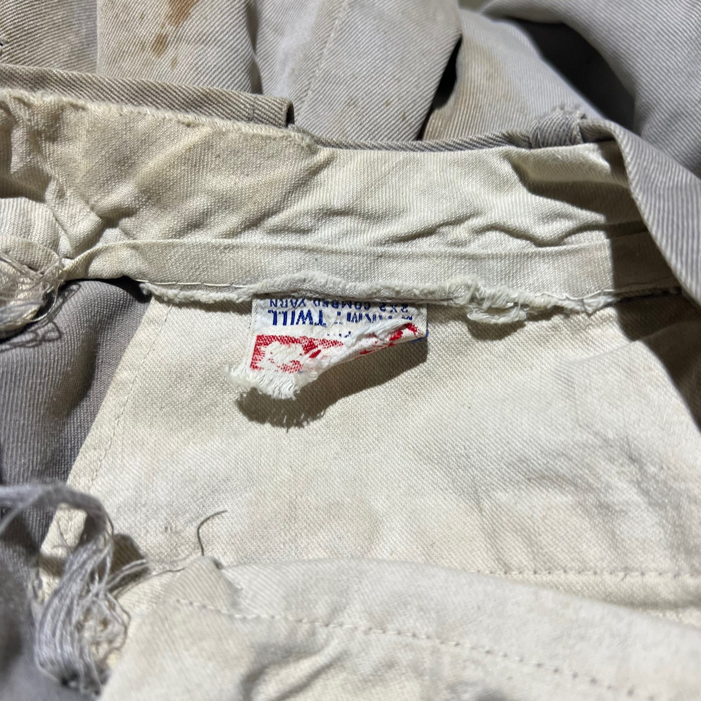 1950s Grey button fly chino work pants (30w)