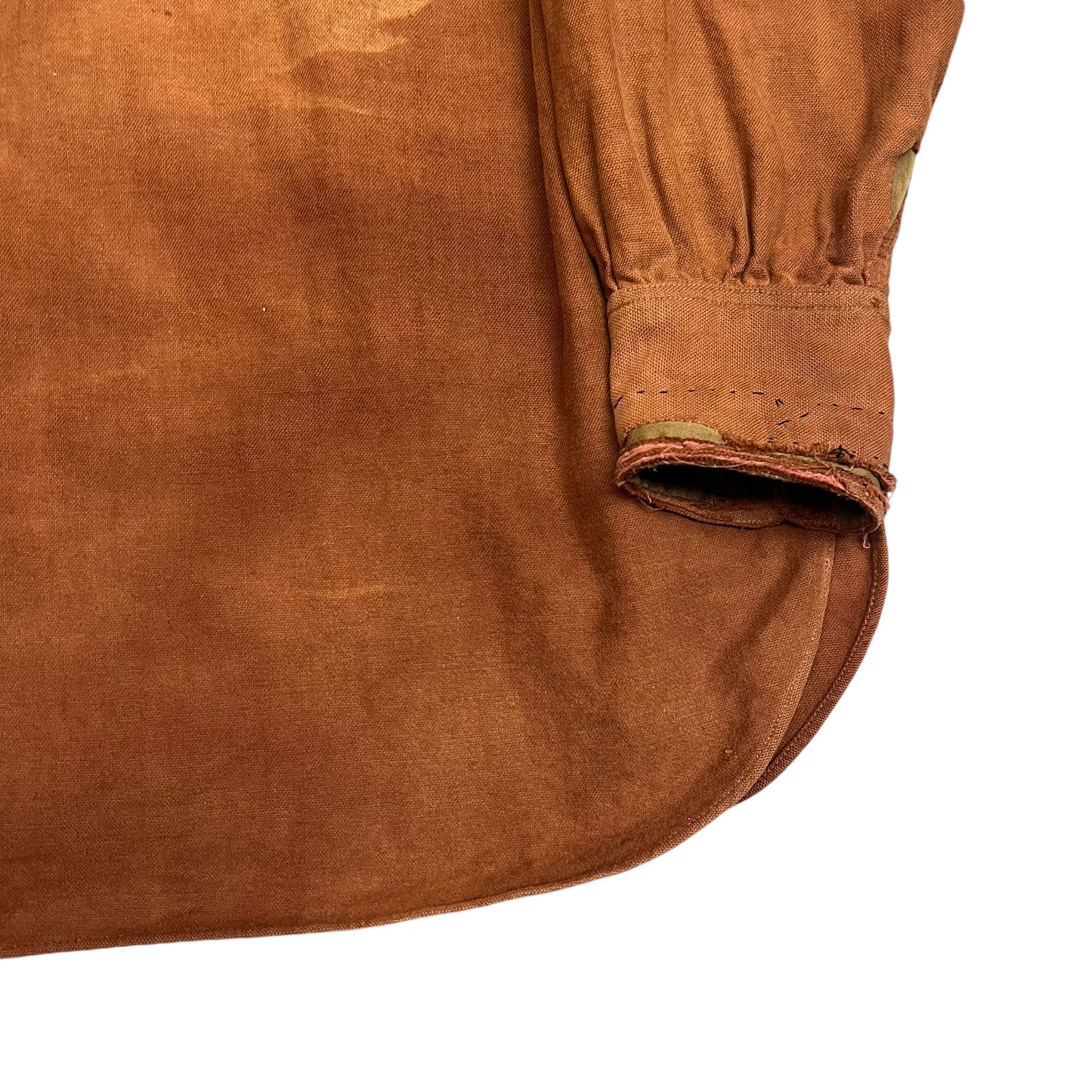 1930s J.C. Penney orange suede moleskin work shirt flannel (XL)
