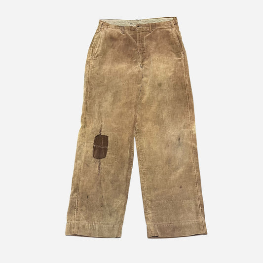1930s 1940s Brown corduroy work pants (30w)