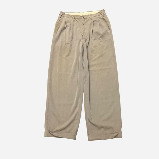 1950s Brown pleated gabardine pants (31w)