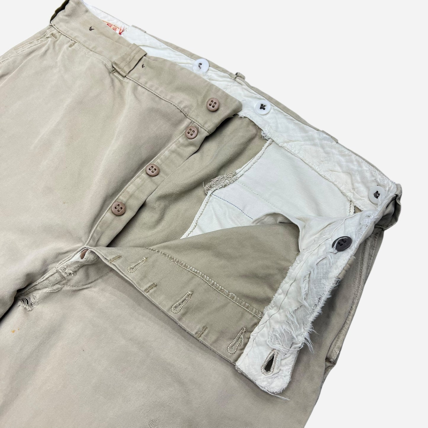 1950s Button fly khaki chino work pants (36w)