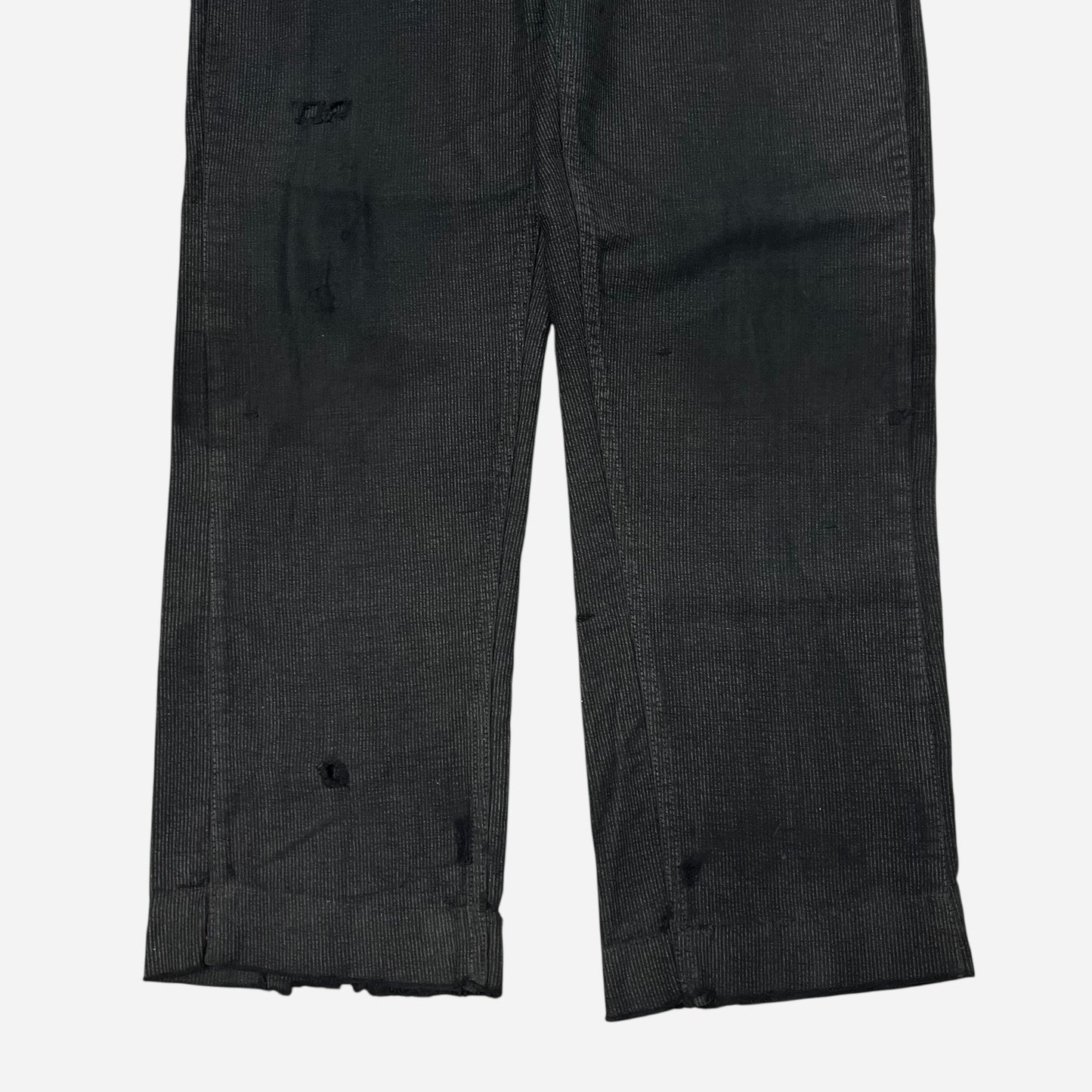 1920s 1930s Black salt & pepper striped cotton work pants (30w)