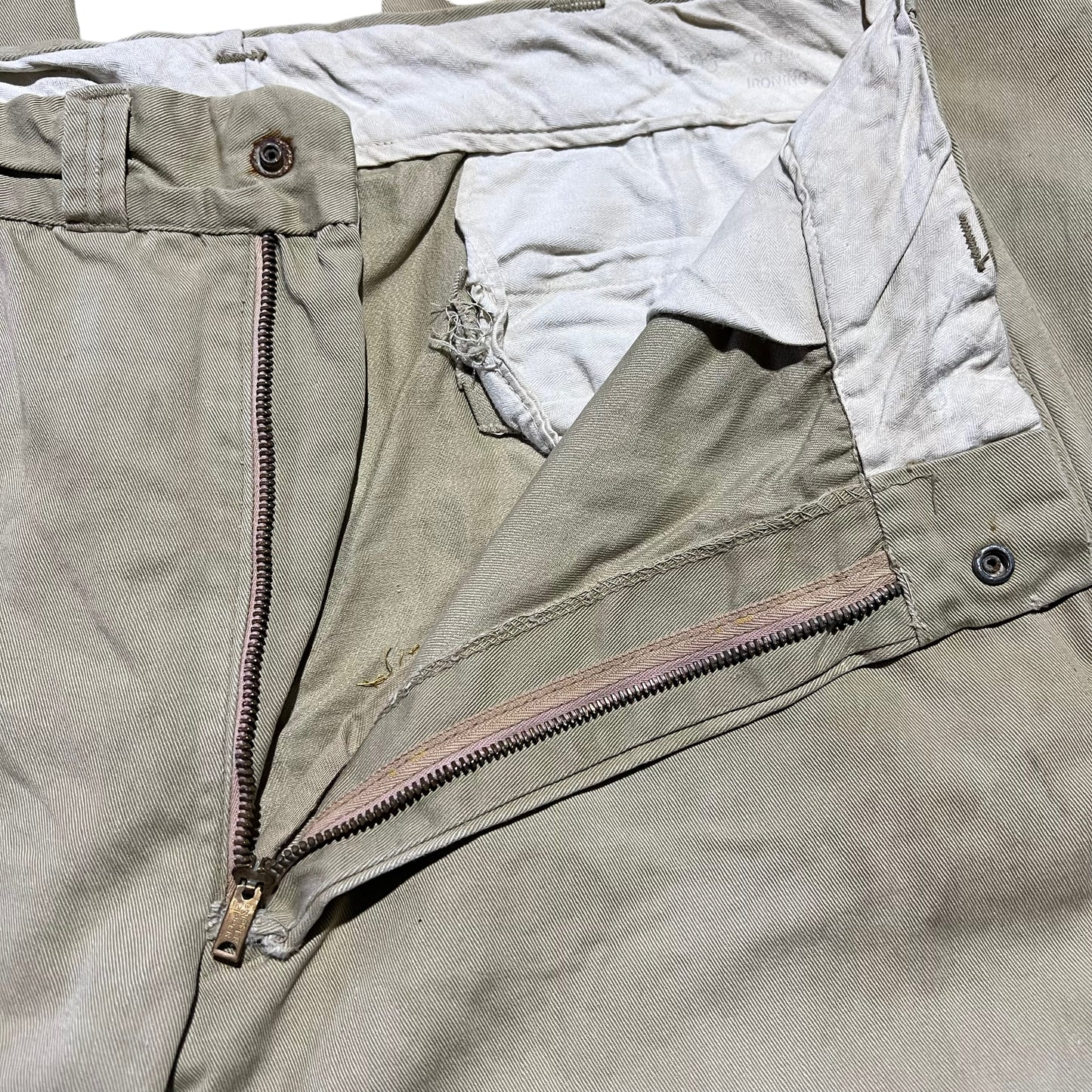 1950s Power House Du-alls khaki chino work pants (33w)