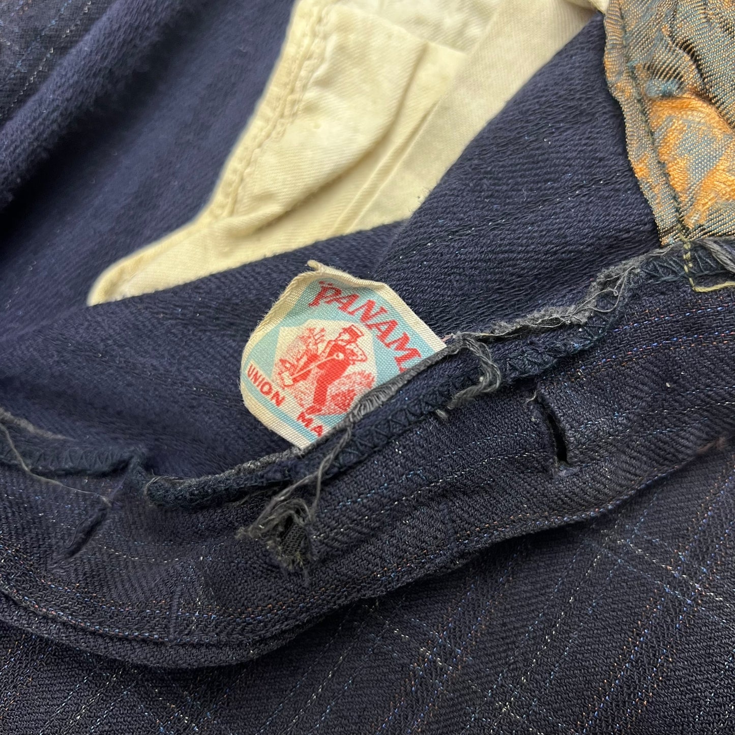 1930s Panama brand navy wool pattern pants (32w)