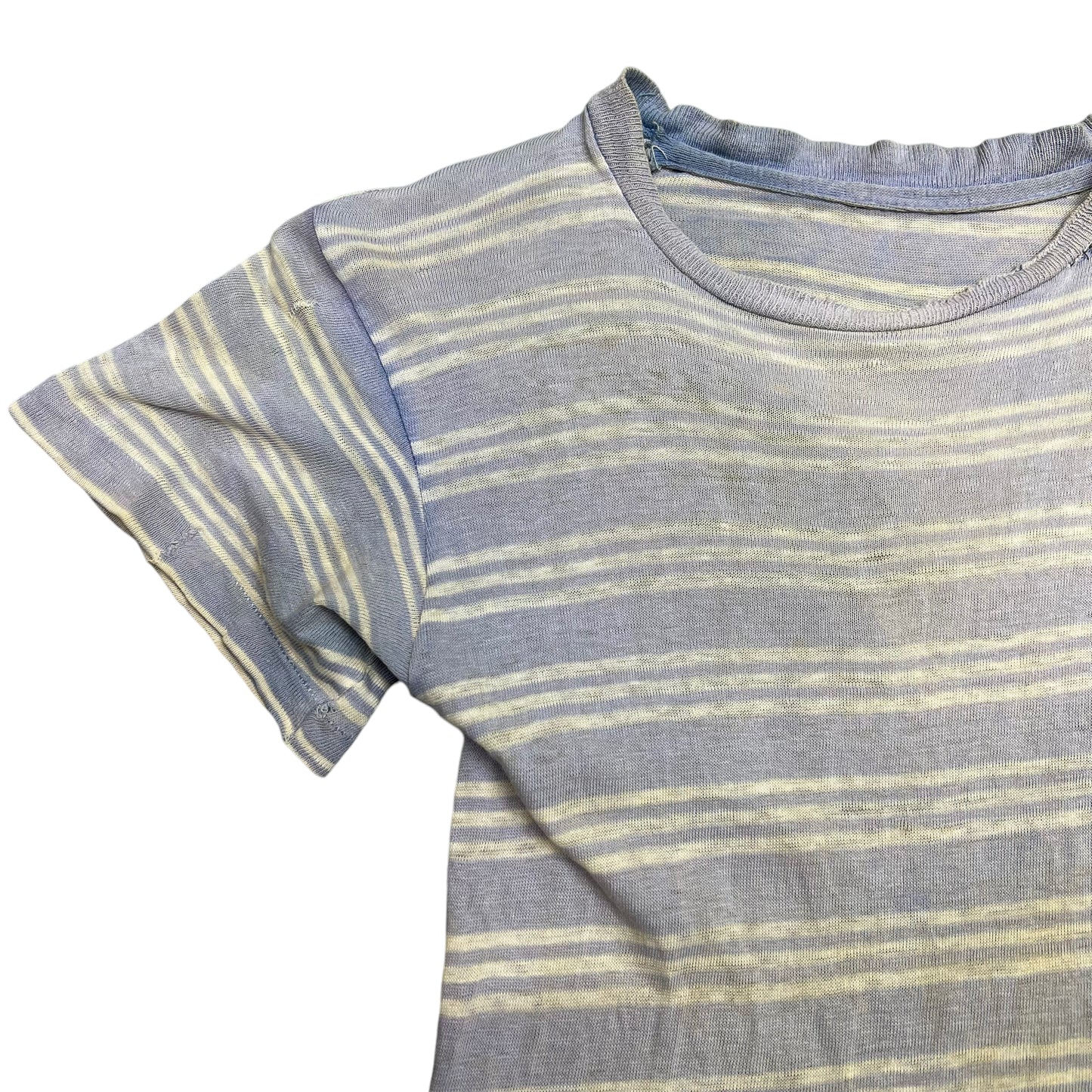 1940s Distressed blue striped t shirt (XS)
