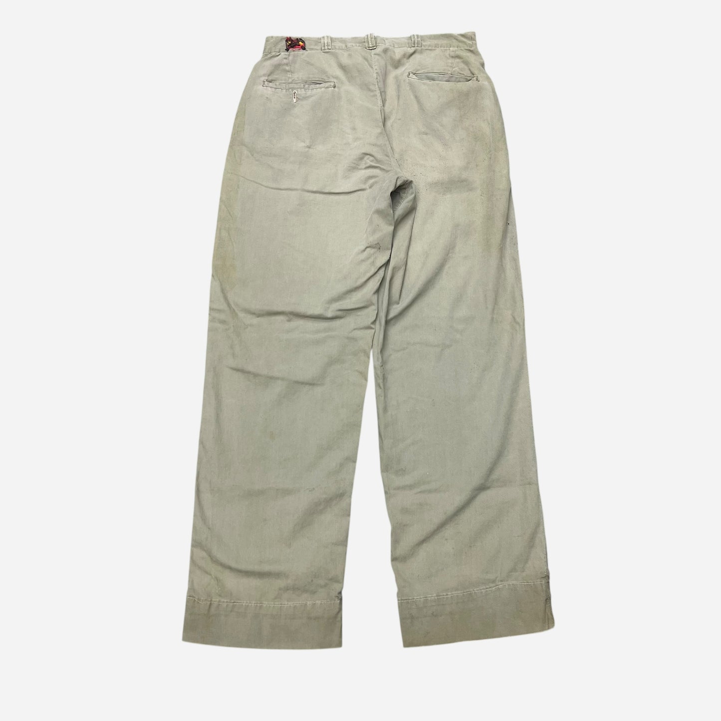 1950s Lee light green cotton button fly work chino pants (31w)