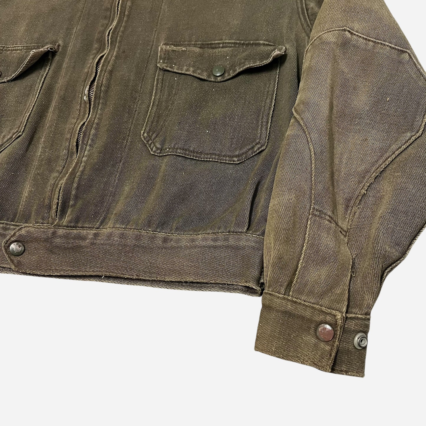 1940s Dubbleware green cotton whipcord cropped work jacket (L/XL)