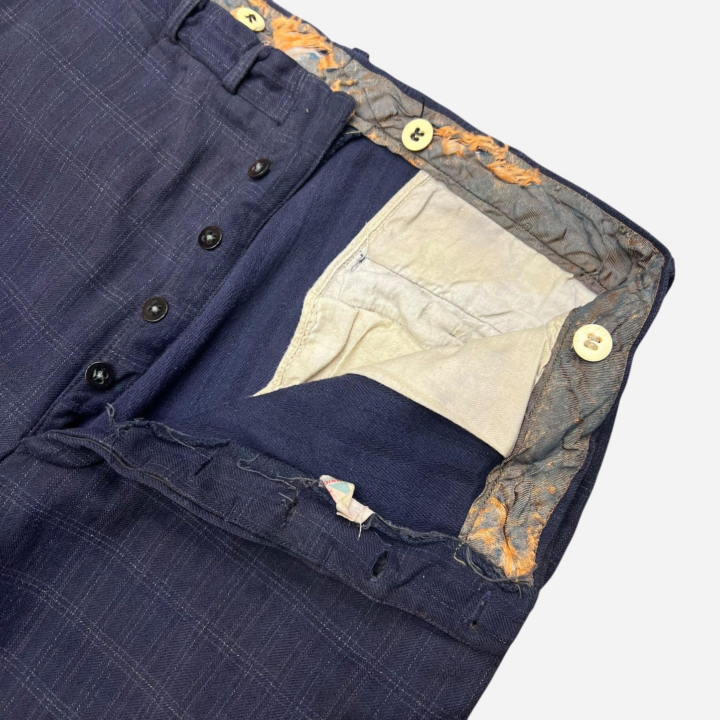 1930s Panama brand navy wool pattern pants (32w)