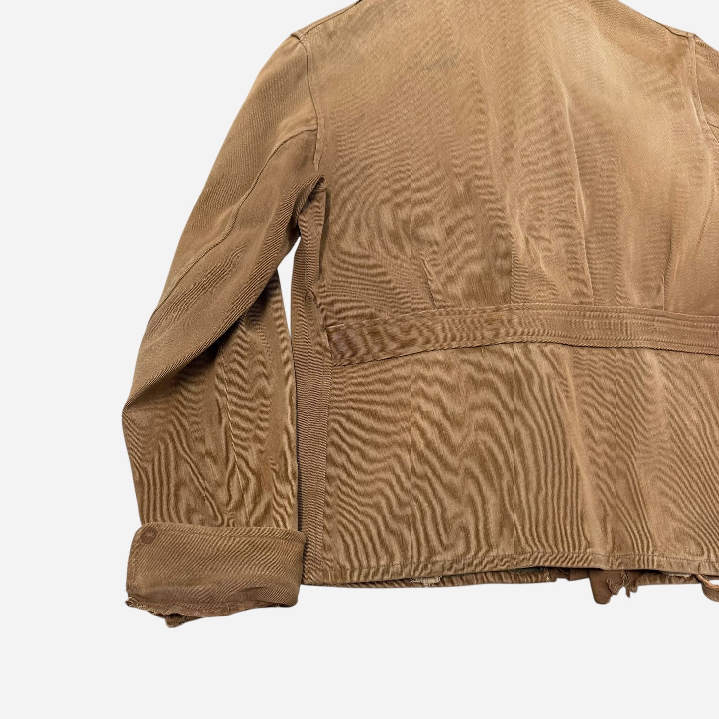 1940s Brown whipcord belt back jacket (M)