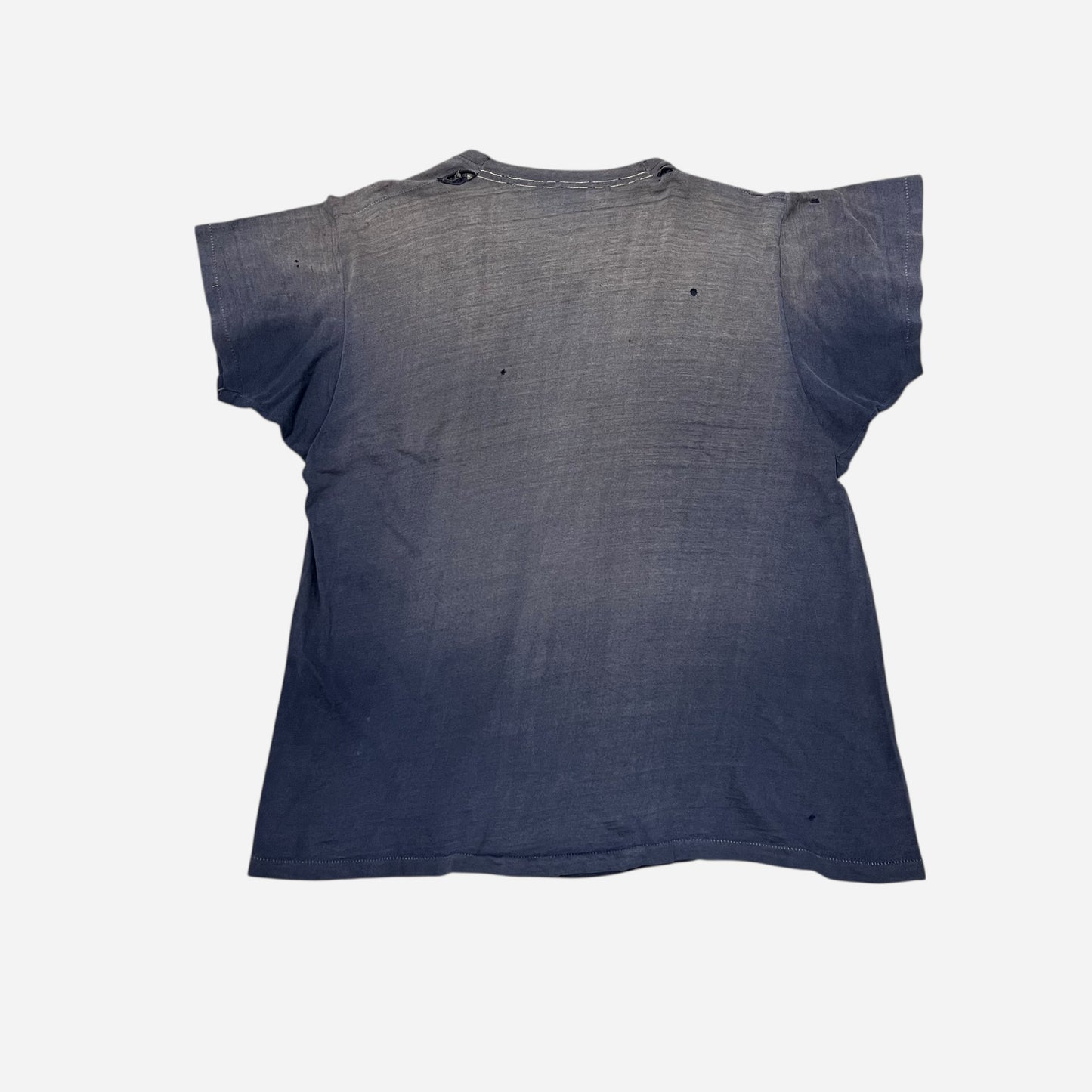 1970s Blue sun faded pocket t shirt (L)